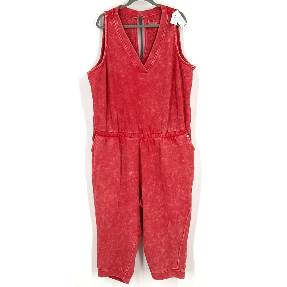 Livi Lane Bryant Pink Tie Die Sleeveless Jogger‎ Jumpsuit Size 26/28